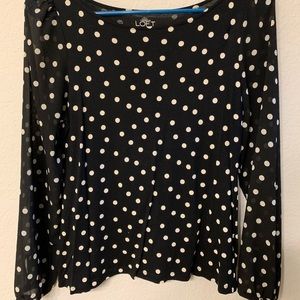 Long Sleeve Polka Dot Blouse